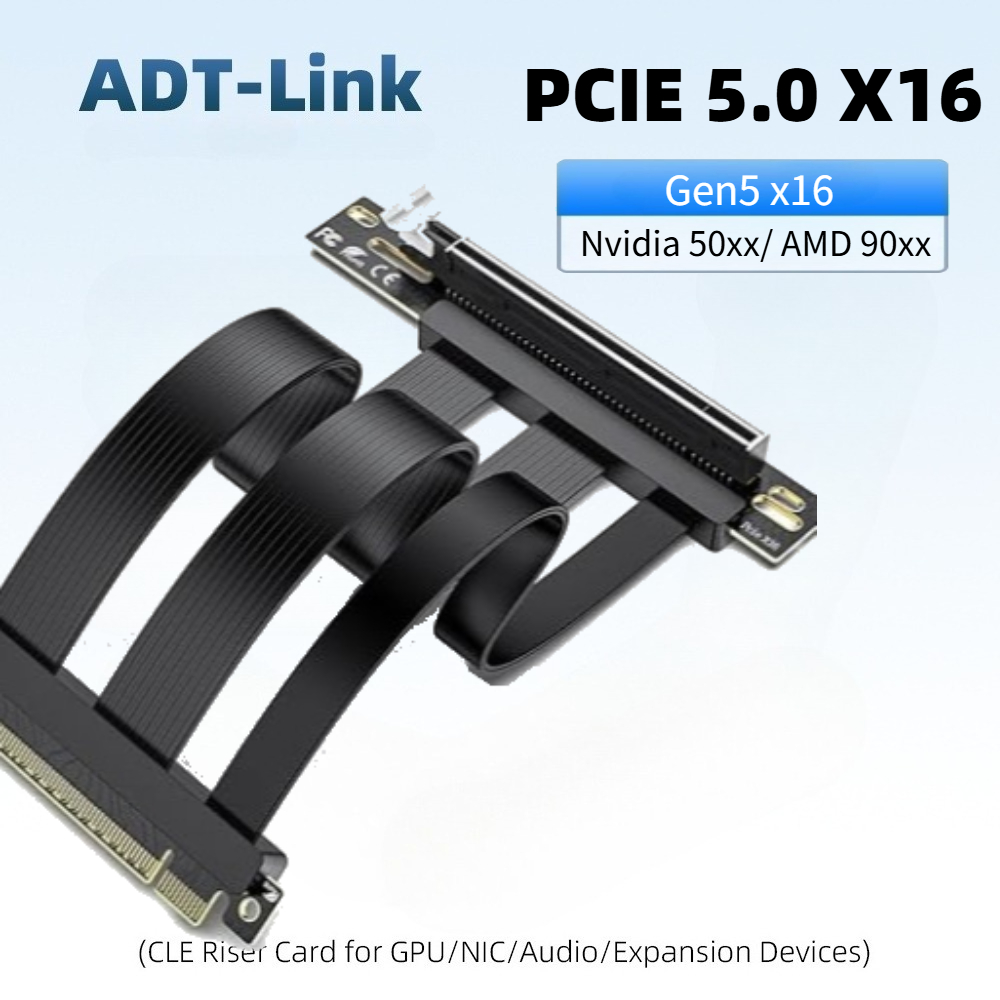 Pcie 4.0 X16 Riser Cable 90 Degree - Кабель-переходник PCIe 5.0 x16, идеально подходит
