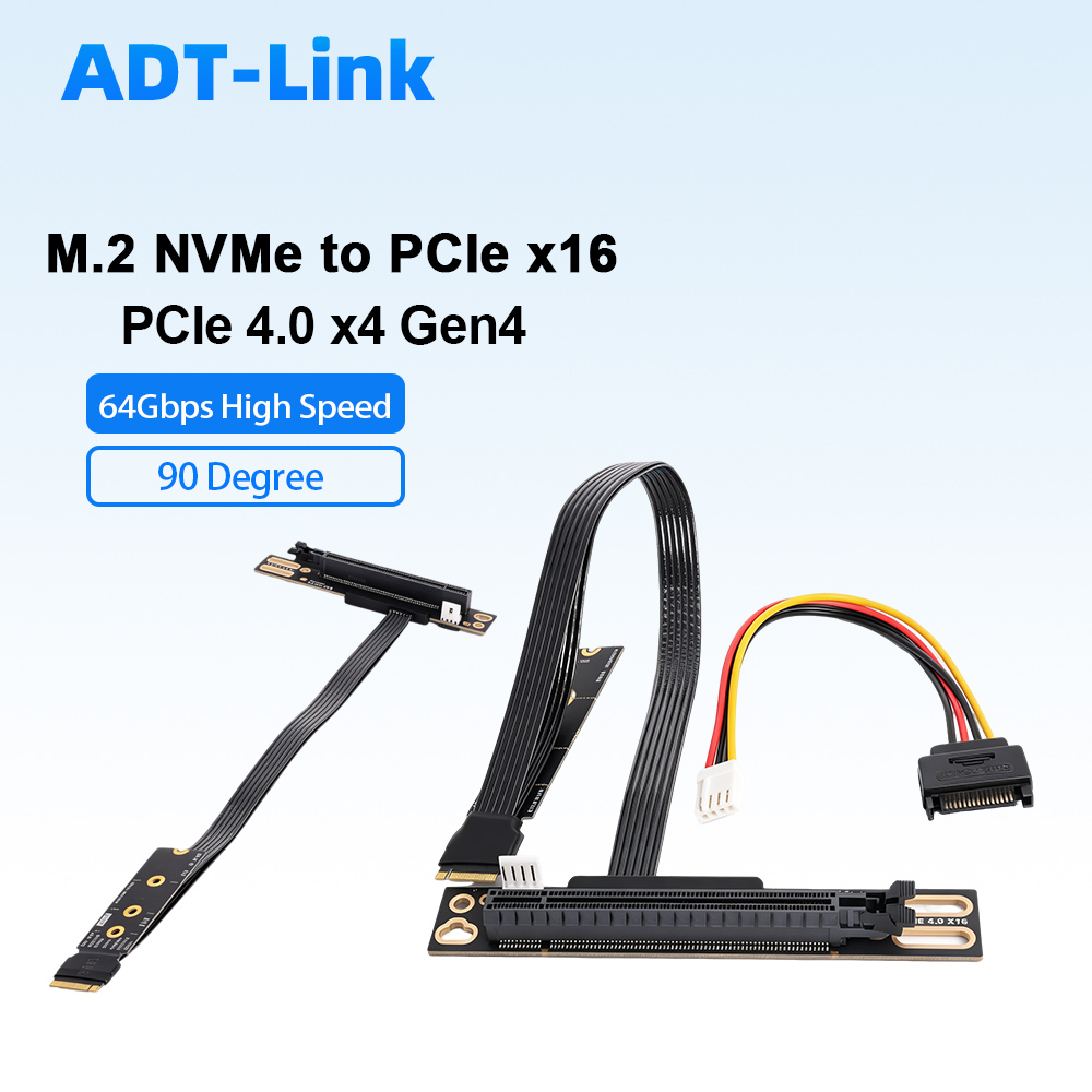 Pcie 4.0 X16 Riser Cable 90 Degree - Кабель-удлинитель M.2 NVMe на PCIe 4.0